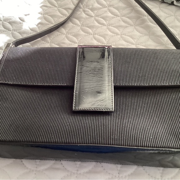 Stuart Weitzman Handbags - Stuart Weitzman Classic Black Shiny Crossbody Shoulder Bag Purse MADE in SPAIN‎